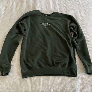 Merry Crewneck Sweatshirt - Forest Green
